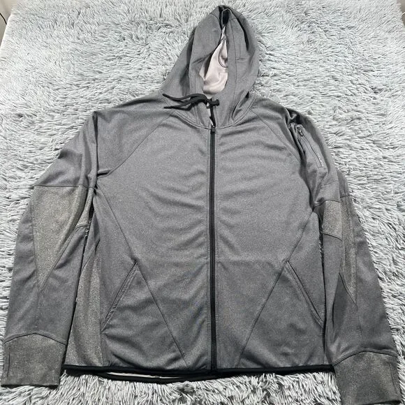 Hylete Jacket Extra Large Gray Hoodie Full Zip Athletic Workout Gym Pocket Mens - Picture 2 of 16